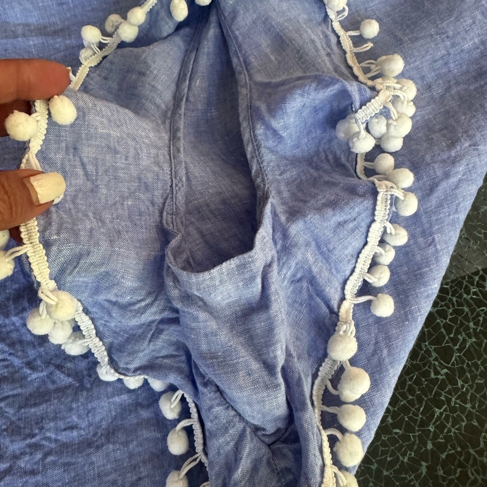 Lilly Pulitzer‎ Blue Ruffled Sleeveless Blouse L - Picture 8 of 8